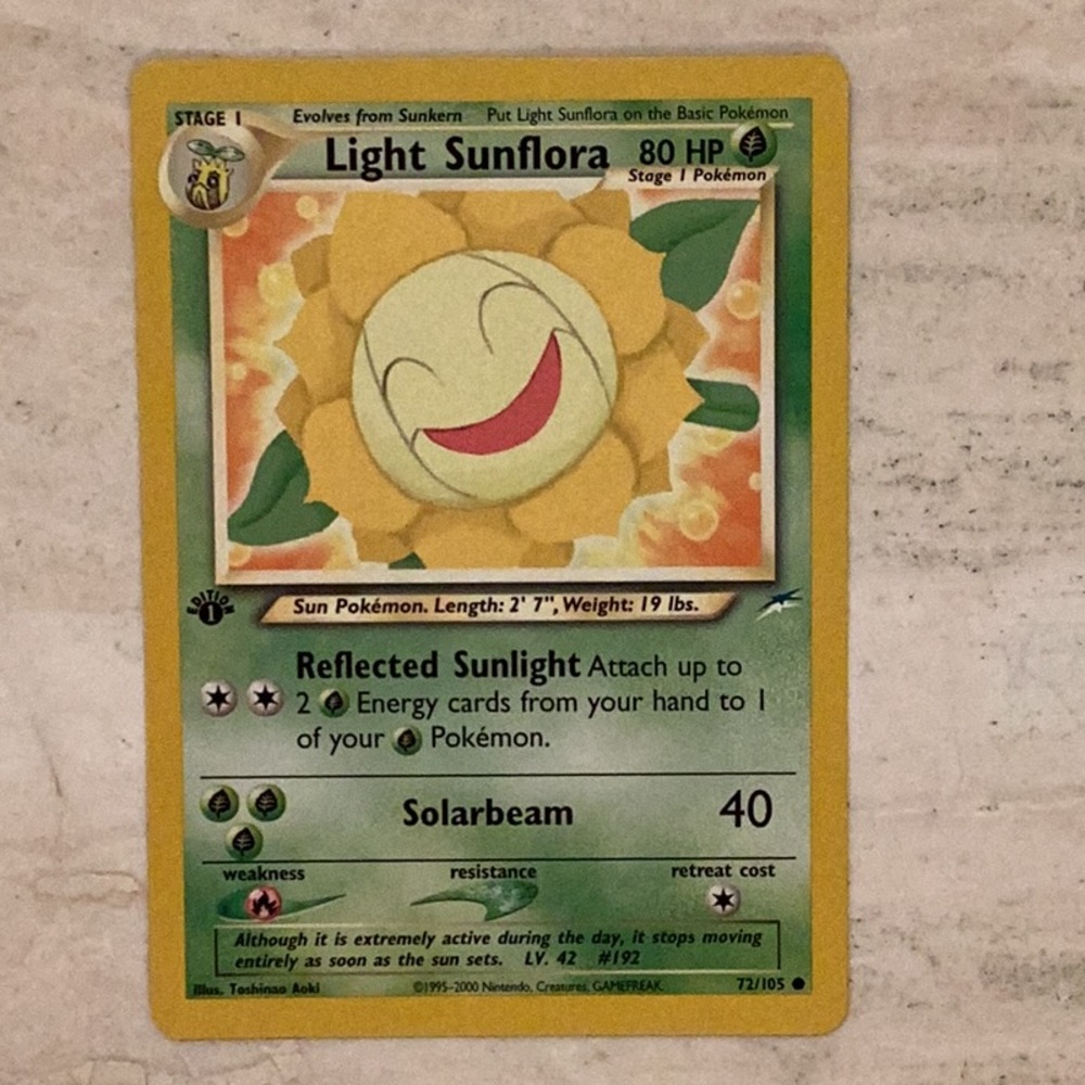 Light Sunflora 1st Edition 2002 Neo Destiny Pokemon Card 72/105 TCG #72